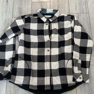 Orvis Black and White Plaid Button Down Shirt